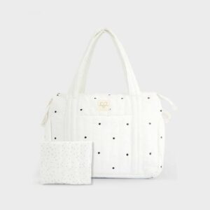 Bolso de maternidad impermeable de Mayoral con cambiador y mochila para bebé bodoques grises sobre blanco 4 Bolso de maternidad impermeable de Mayoral con cambiador y mochila para bebé bodoques grises sobre blanco 8