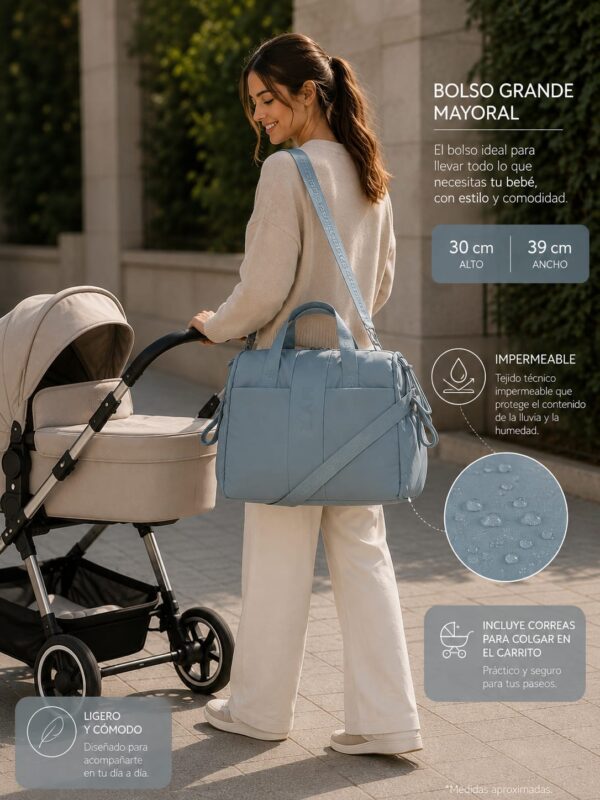 9157 Bolso maternal y carro color azul petróleo 3