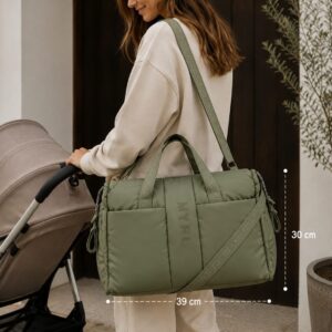 Bolso maternal y carro color beige 5 Bolso maternal y carro color beige 10