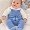 Conjunto de Niño con Peto de Punto Azul Empolvado y Jersey Crudo de Cuello Bebé 2 Conjunto de Niño con Peto de Punto Azul Empolvado y Jersey Crudo de Cuello Bebé 2