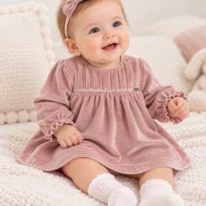Vestido Mayoral de terciopelo "Rosa empolvado"