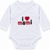 Body Bebé Blanco de Manga Larga «I ❤️ Mami» 1