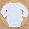Body Bebé Blanco de Manga Larga con Cuello Bebé Clásico 1
