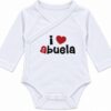 Body Bebé Blanco de Manga Larga «I ❤️ Abuela» 2