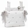 Bolso Panera Bebé Blanco con Lunares y Lazos grises 1 Bolso Panera Bebé Blanco con Lunares y Lazos grises 1