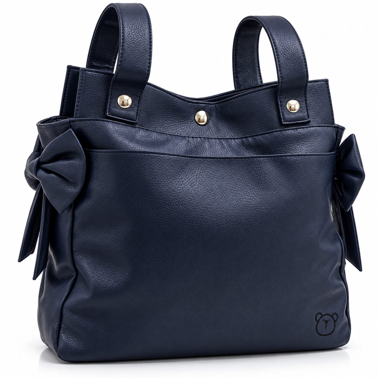 Bolso tote azul marino con lazos Bolso Panera Bebé Pirulos Marino con Lazos 3