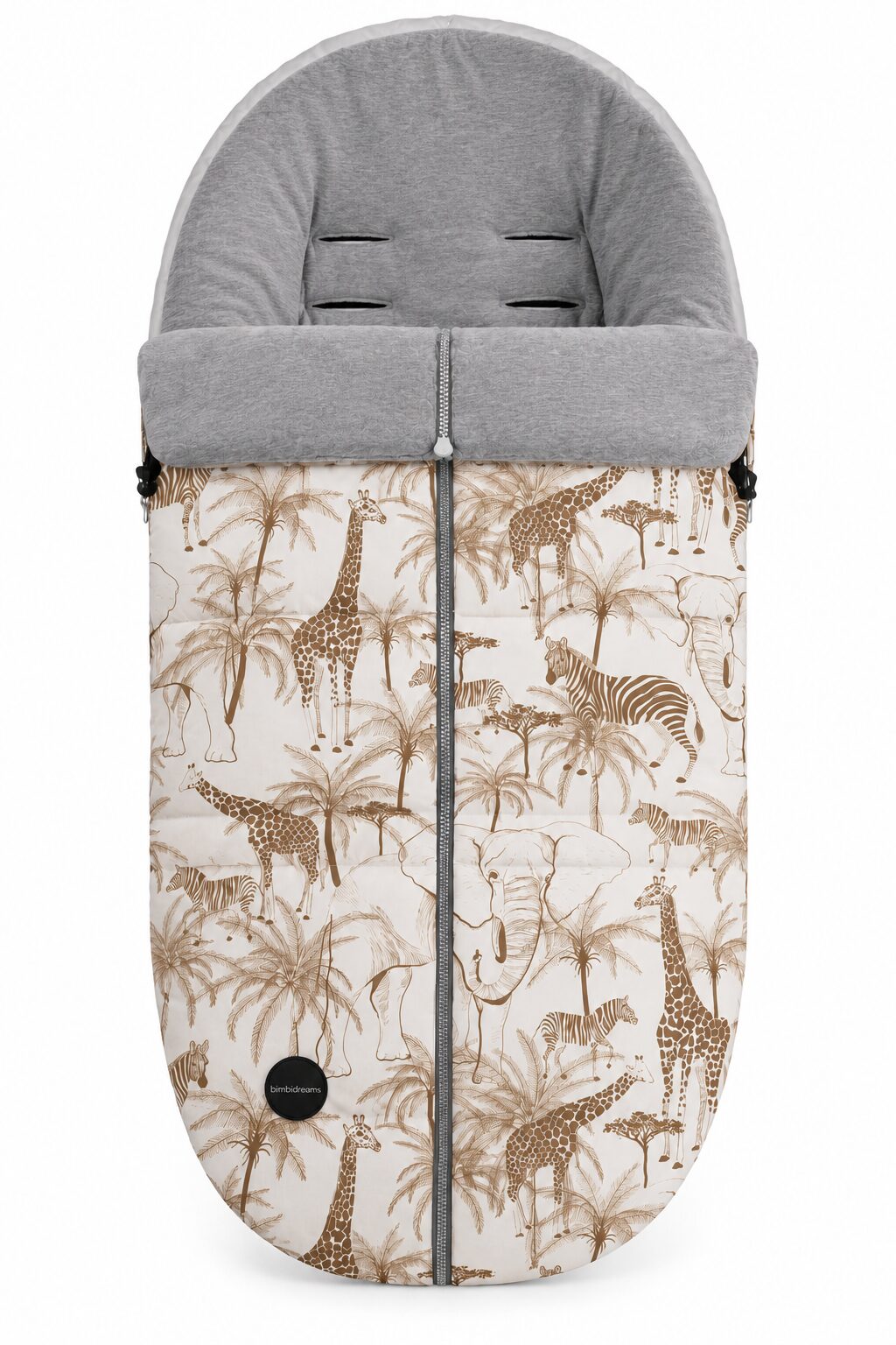 ChatGPT Image 15 sept 2026, 13_03_05 Saco de Invierno Universal para Silla de Paseo – Estampado Safari Camel y Gris 3