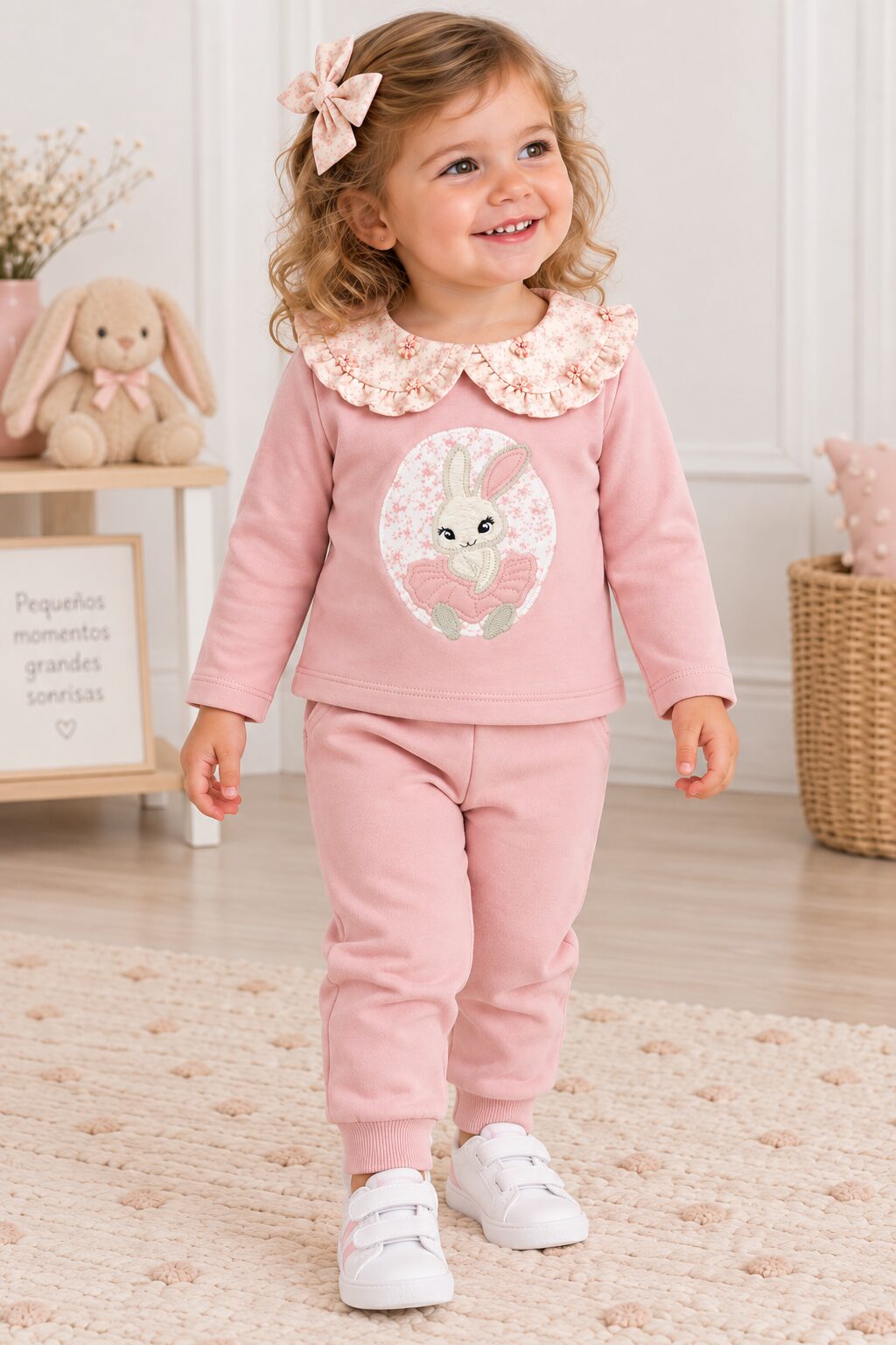 ChatGPT Image 16 sept 2026, 18_02_41 Conjunto Niña Rosa con Cuello Floral y Conejito 2