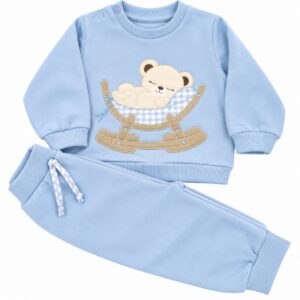 Chándal Niño Azul con Osito en Balancín y Detalles Vichy 4 Chándal Niño Azul con Osito en Balancín y Detalles Vichy 7