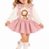 Conjunto Niña Rosa con León y Cuello Floral 1