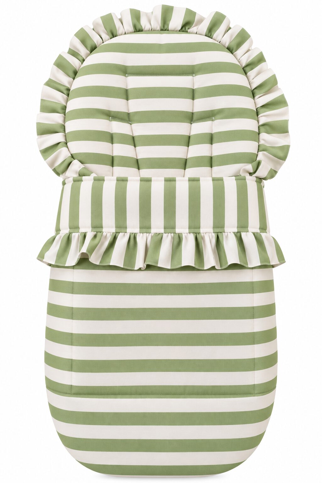 ChatGPT Image 30 sept 2026, 19_57_48 Pack saco y bolso para silla de paseo – Rayas verde y beige 5