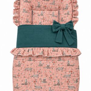 Pack saco y bolso para silla de paseo – Estampado vichy coral con animalitos y verde petróleo 4 Pack saco y bolso para silla de paseo – Estampado vichy coral con animalitos y verde petróleo 8