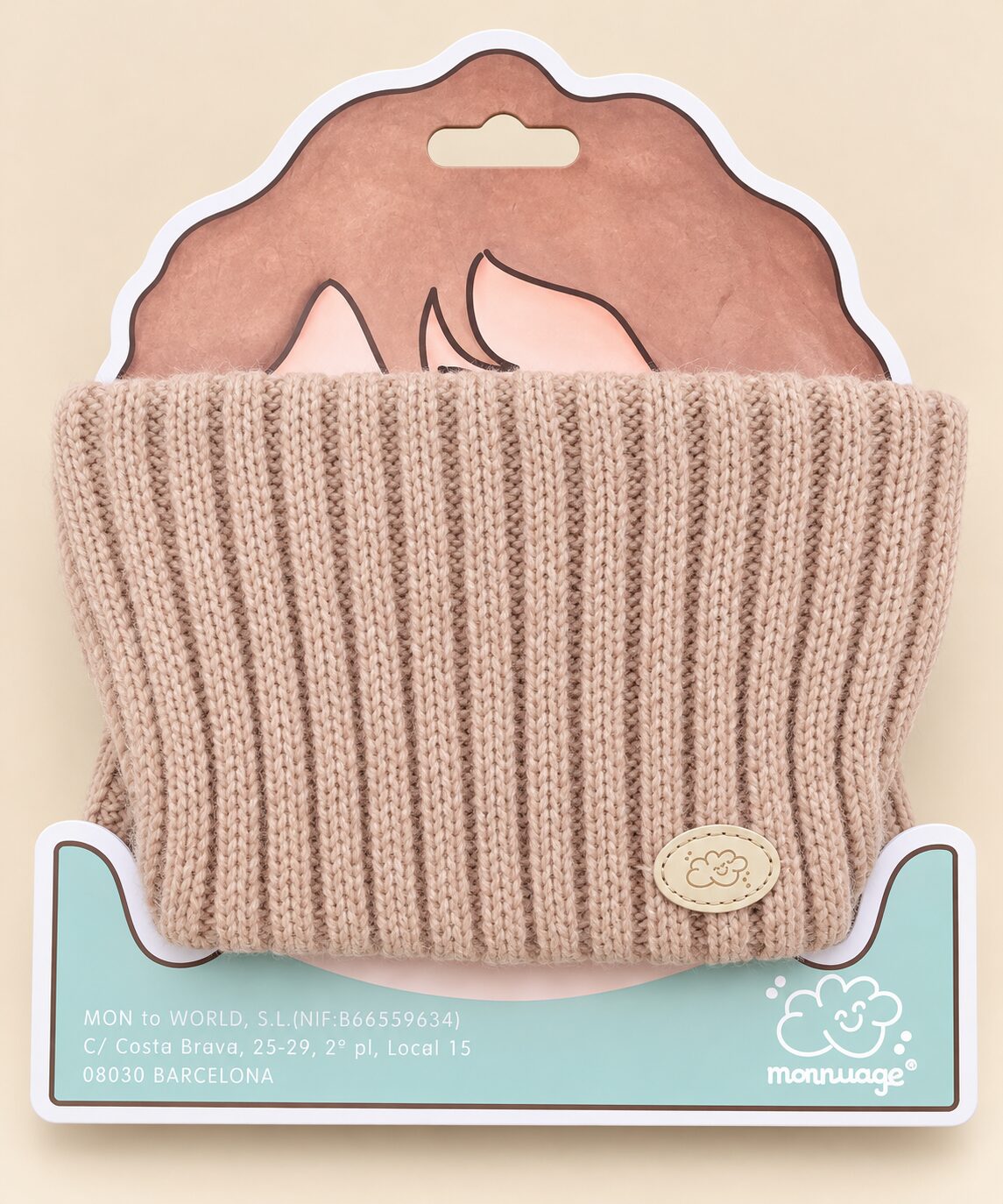 Cuello de punto con tarjeta monnuage Braga de Cuello de Punto Beige Rosado Monnuage (6-24 Meses) 3