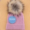 Gorro de Punto Rosa Maquillaje con Gran Pompón de Pelo Juliana (1 Mes a 4 Años) 1