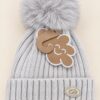 Gorro de Punto Beige Claro con Pompón Gris Monnuage (3-18 Meses) 2 Gorro de Punto Beige Claro con Pompón Gris Monnuage (3-18 Meses) 2