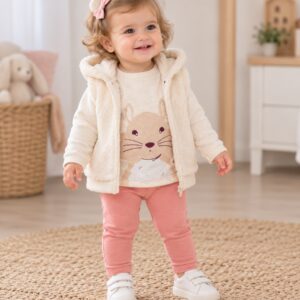 Conjunto 3 piezas Ysabel mora. Camiseta + pantalón + chaleco "Ardilla"