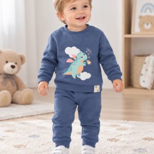 Chándal Bebé Niño Ysabel Mora Azul con Dragón – Interior Coralina