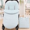 Pack saco de silla y bolso a juego en verde agua de cuadros 1