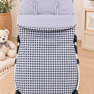 Conjunto Saco de Silla y Bolso de Paseo Vichy Negro y Blanco con Interior Gris 4 Conjunto Saco de Silla y Bolso de Paseo Vichy Negro y Blanco con Interior Gris 7