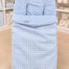 Saco de silla de paseo de cuadros vichy azul celeste y blanco 1 Saco de silla de paseo de cuadros vichy azul celeste y blanco 1