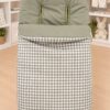 Saco para silla de paseo de bebé de cuadros verde oliva 1