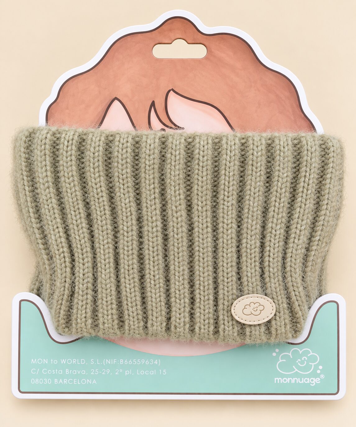 Snood verde con empaque de nube monnuage Braga de Cuello de Punto Beige Kaki Monnuage (6-24 Meses) 3