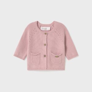 Rebeca tricot botones rosa. Mayoral