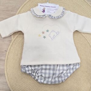 Conjunto 2 piezas "Vichy gris"