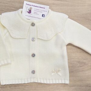 Chaqueta de Punto con Cuello Bebé "Marfil"
