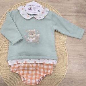Conjunto 2 piezas “Vichy naranja”