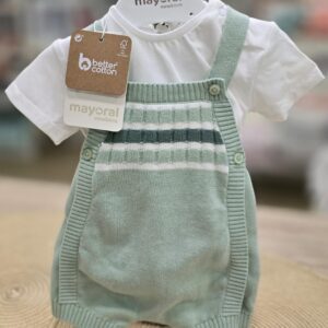 Conjunto 2 piezas Peto+Camiseta Mayoral  "Verde" - 12 meses