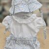 Conjunto 3 piezas Cubrepañal+Gorrito+Camiseta Mayoral "Florecitas" 2