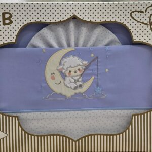 Pack sábanas estampadas Ovejita "Fondo color azul"