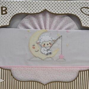 Pack sábanas estampadas Ovejita "Blanco/Rosa"