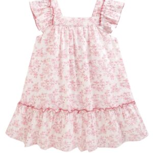 Vestido para niña "Estampado floral rosa"