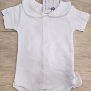 Body manga corta con cuello bebé "Blanco"