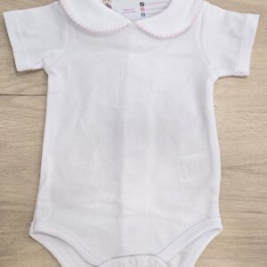 Body manga corta con cuello bebé "Rosa"