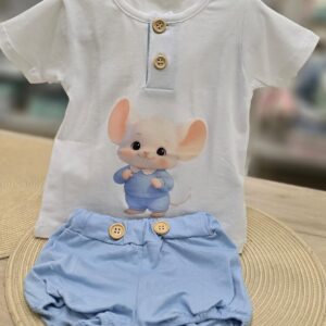 Conjunto 2 piezas Pololo + Camiseta "Ratoncito"