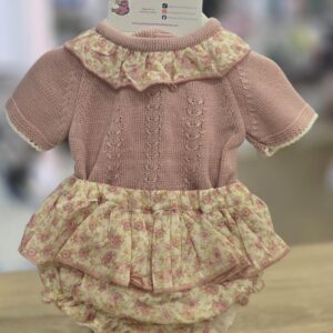 Conjunto 2 piezas hilo "Rosa maquillaje-Floral"