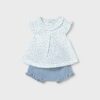 Conjunto 2 piezas Cubrepañal + Blusa Mayoral "Florecitas" 1