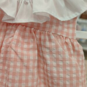 Conjunto blusa + cubrepañal "Vichy coral" 4 Conjunto blusa + cubrepañal "Vichy coral" 7