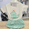 Conjunto camiseta + pololo "Gallina vichy verde" 2 Conjunto camiseta + pololo "Gallina vichy verde" 2
