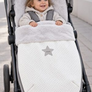 Saco Universal para Silla de Paseo Mayoral – Pelo Suave y Polipiel con Estampado de Topitos