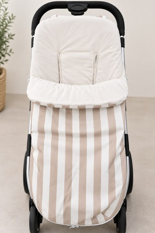WhatsApp Image 2026-09-10 at 11.51.48 (1) 🤎 Saco Universal para Silla de Paseo – Rayas Beige y Blanco 5