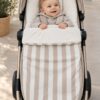 🤎 Saco Universal para Silla de Paseo – Rayas Beige y Blanco 2 🤎 Saco Universal para Silla de Paseo – Rayas Beige y Blanco 2