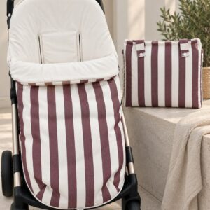 Saco Universal para Silla de Paseo – Rayas Granate y Blanco 5 Saco Universal para Silla de Paseo – Rayas Granate y Blanco 9