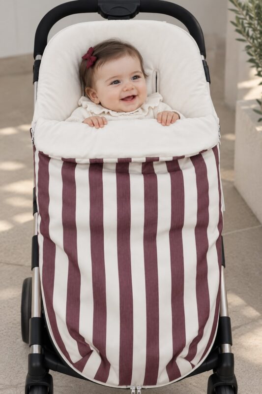 WhatsApp Image 2026-09-10 at 12.25.34 (4) Saco Universal para Silla de Paseo – Rayas Granate y Blanco 3