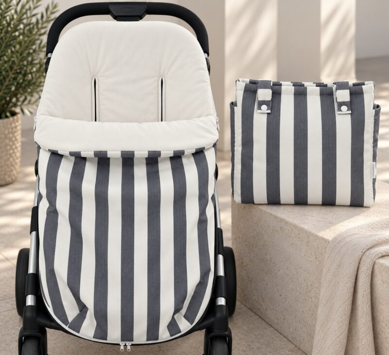 WhatsApp Image 2026-09-10 at 13.11.01 (2) Saco Universal para Silla de Paseo – Rayas Gris Antracita y Blanco 6