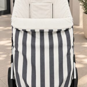 Saco Universal para Silla de Paseo – Rayas Gris Antracita y Blanco 4 Saco Universal para Silla de Paseo – Rayas Gris Antracita y Blanco 8