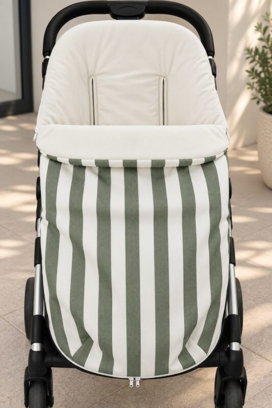 WhatsApp Image 2026-09-10 at 13.36.10 (3) 💚 Saco Universal para Silla de Paseo – Rayas Verde y Blanco 6